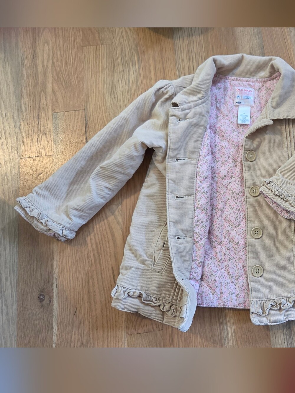 Beige Corduroy Toddler Girl Jacket Size 4t